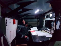 Nick on the nav station