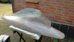 Hull stripped and fibreglass mat applied
