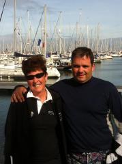 Kathy and Bill at Cherbourg after a very successful race