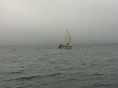 Bernard Ferron taking a picture of 'Aliya' south of Alderney