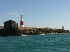 Almost round - Pulpit Rock and the daymark are the two ends of the famous 'Bill'.