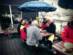 French and English sailors discuss the delights of sailing..