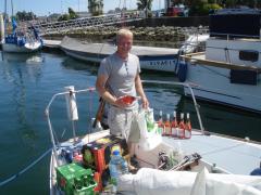 Simon celebrates 'Suspicion's' safe arrival in Cherbourg!