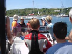 Going ashore at Port Racine, St Martin's Bay