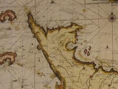 Detail from a late C17th chart of the Normandy coast - best not to use it for navigation...