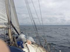 Approaching the Cotentin in time to catch the flood up the coast.