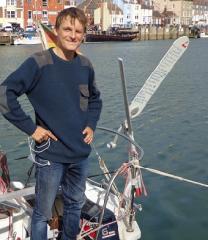 Kristof and his itinerary on his windvane