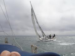 Saskia approaches Cherbourg on the WSC Centenary rally in 2013