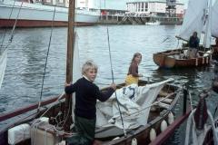 Keen young sailors prepare a Falcon - guess who?