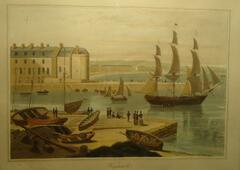 View over Weymouth harbour by William Daniell RA 1823