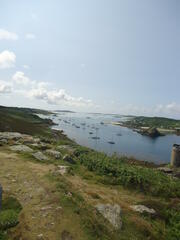 View south along New Grimsby Sound from King Charles's castle on Tresco