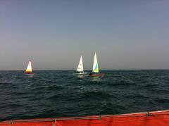 YOBs enjoy a welcome lunch break in the sunshine