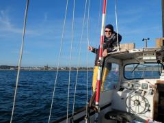 Race officer dinghy winter series - like a coiled spring!